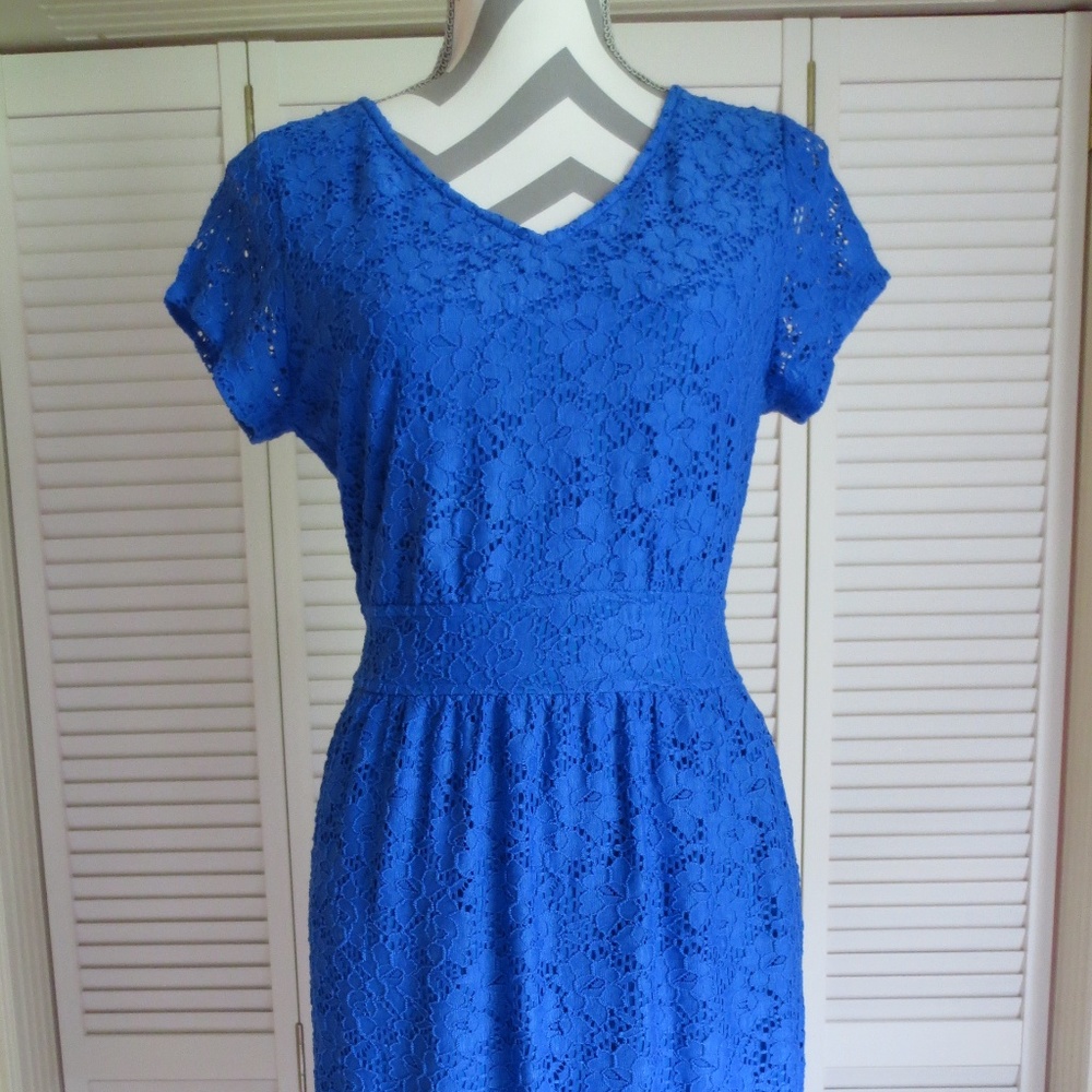 Isaac Mizrahi Live Short Sleeve Knit Lace Dress